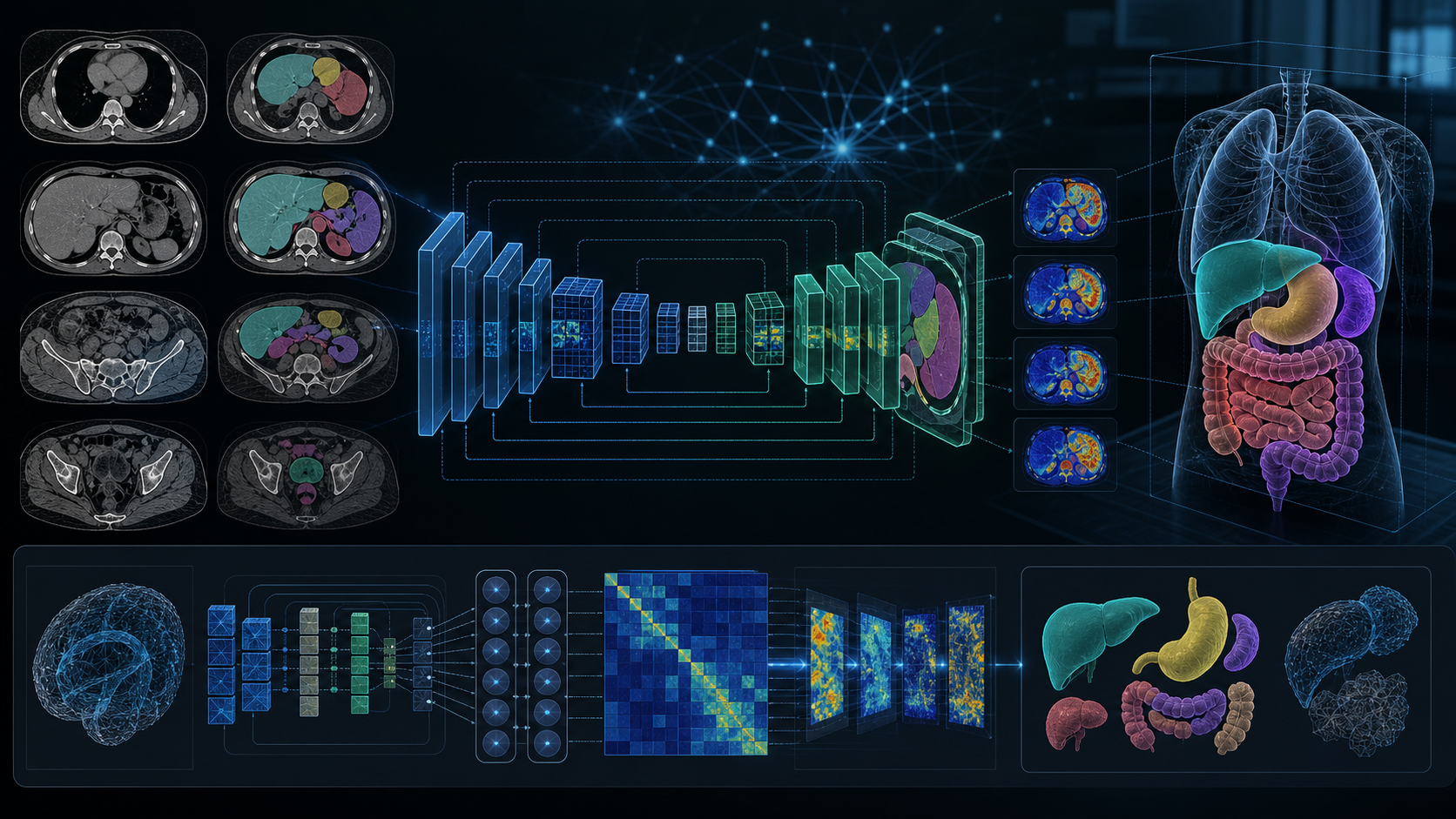 Conceptual AI medical image segmentation visualization